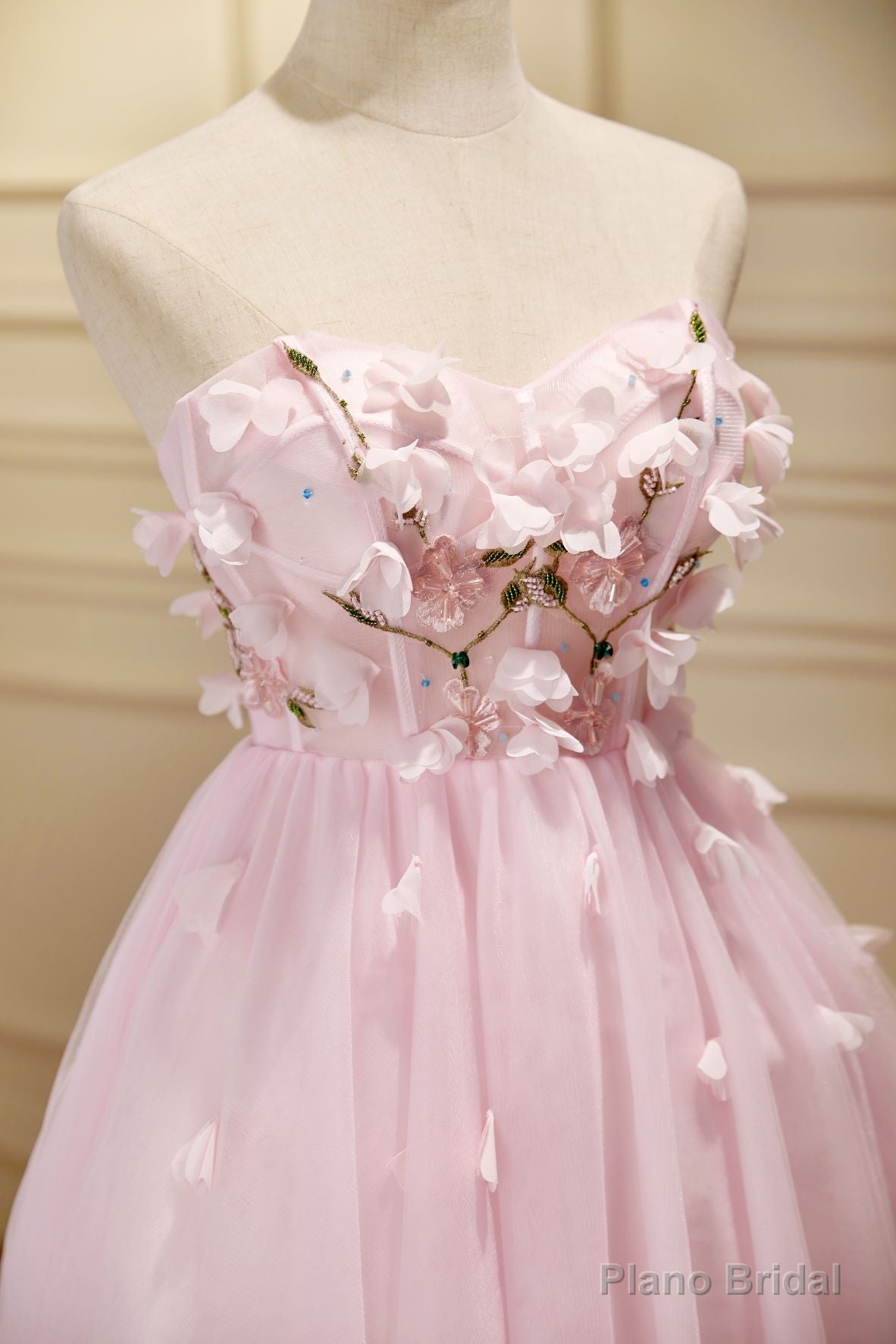 Lovely Pink Tulle with Flowers Short Party Dress, Pink Tulle Homecoming Dresses