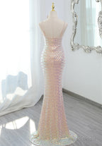 Lovely Sequins Mermaid Straps Long Party Dress, Sequins Mermaid Formal Dress