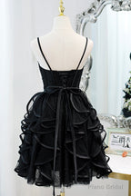 Lovely Spaghetti Strap Tulle Short Prom Dress, A-Line Homecoming Dress