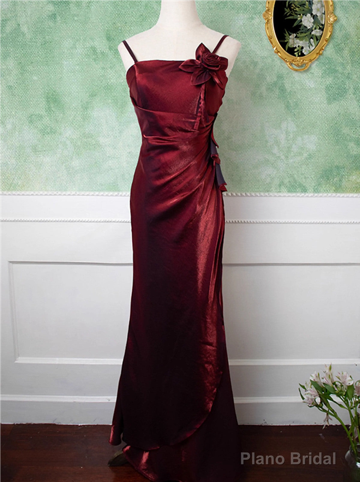 Lovely Straps Simple Long Party Dress, Vintage Style Floor Length Evening Dress