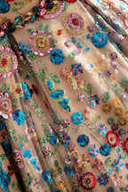 Lovely Sweetheart Floral Sequin Long Formal Prom Dresses, A-Line Strapless Evening Dresses