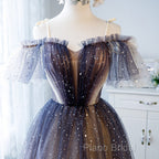 Lovely Tulle Offshoulder Short Formal Prom Dresses, Lace Up Homecoming Dresses