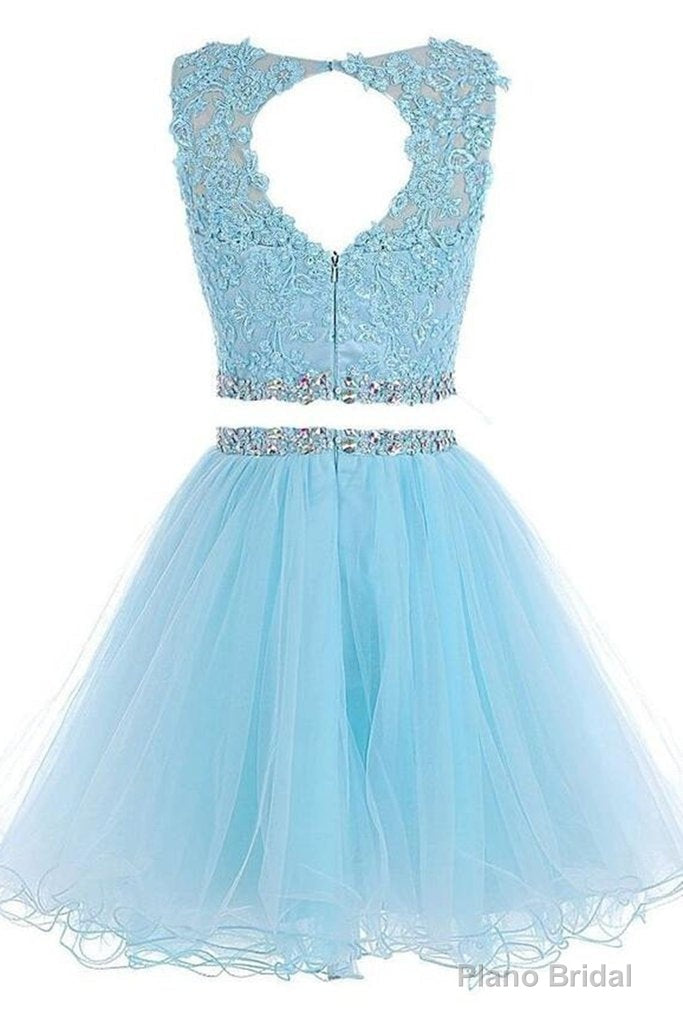 Lovely Two Piece Tulle with Lace Applique, Short Prom Dress Secondary image