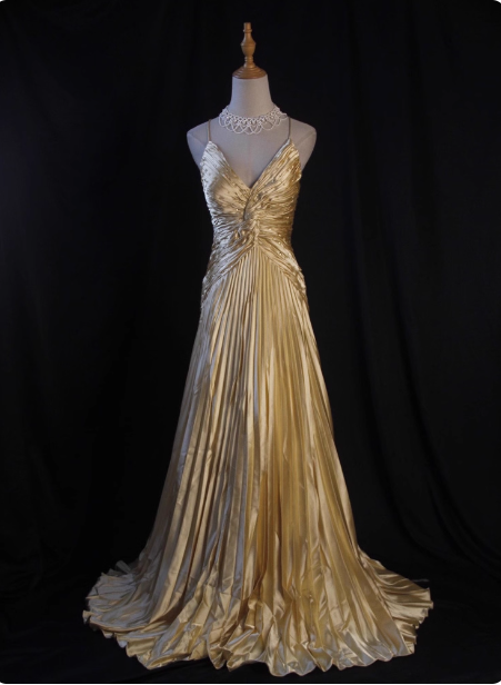 Luxurious Elegant Yellow A-Line V-Neck Spaghetti Strap Knot Ruched Satin Long Formal Prom Dresses