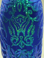 Luxurious Royal Blue Mermaid V-Neck Sequined Long Formal Prom Dresses