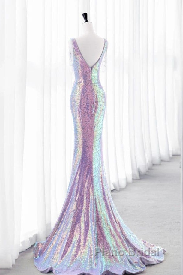 Luxurious Shiny Long Sequin Formal Prom Dresses