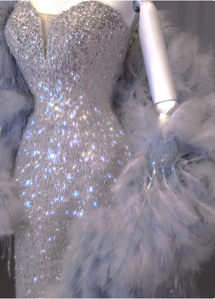 Luxurious Shiny Silver Mermaid Sweetheart Neck Sequin Long Formal Prom Dresses