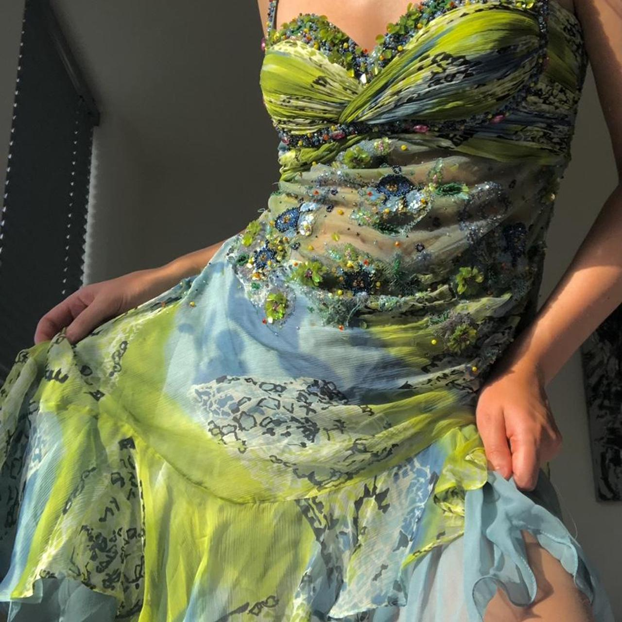 Luxurious Spaghetti Straps Beaded Sequin Ruffles Chiffon Formal Evening Dresses Outfits Secondary image
