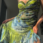 Luxurious Spaghetti Straps Beaded Sequin Ruffles Chiffon Formal Evening Dresses Outfits