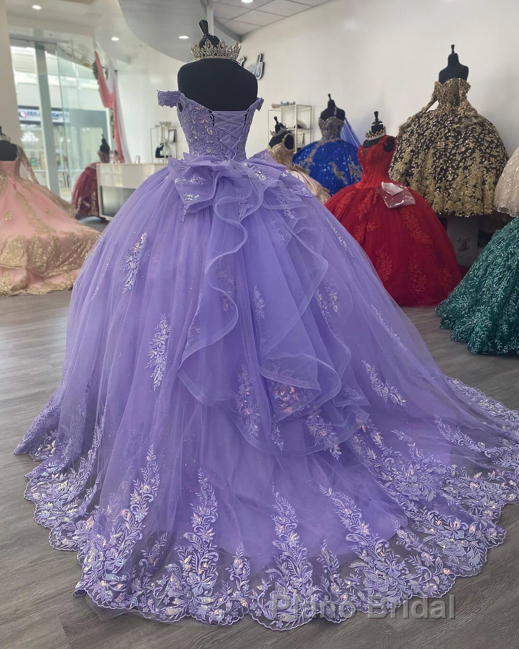 Lilac Corset Mexican Quinceanera Dresses Ball Gown