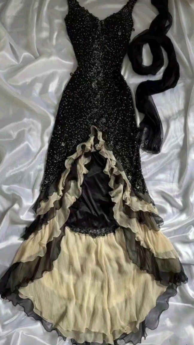 Luxury Beaded Mermaid Formal Prom Dresses, V-Neck Ruffle Party Dresses