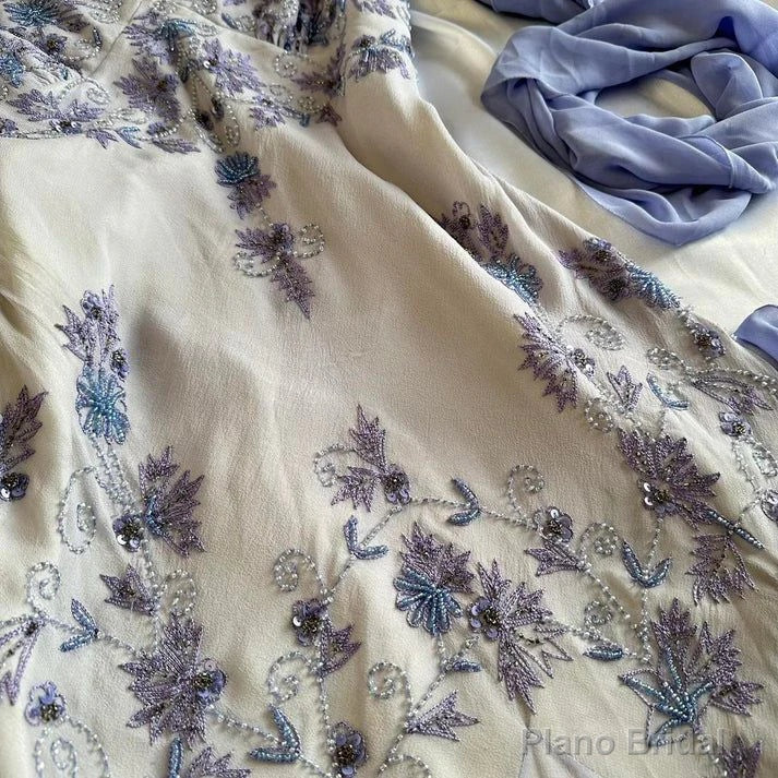 Luxury Chiffon Beaded Spaghetti Straps Long Prom Dress Mermaid Evening Dress Secondary image