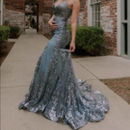 Luxury Mermaid Black Girl Long Formal Prom Dresses Birthday Outfit