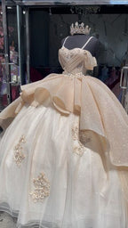 Luxury Quinceanera Dresses Applique Corset Ball Gown Formal Prom Sweet 16 Dresses