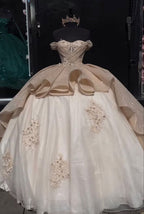 Luxury Quinceanera Dresses Applique Corset Ball Gown Formal Prom Sweet 16 Dresses