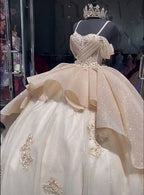 Luxury Quinceanera Dresses Applique Corset Ball Gown Formal Prom Sweet 16 Dresses
