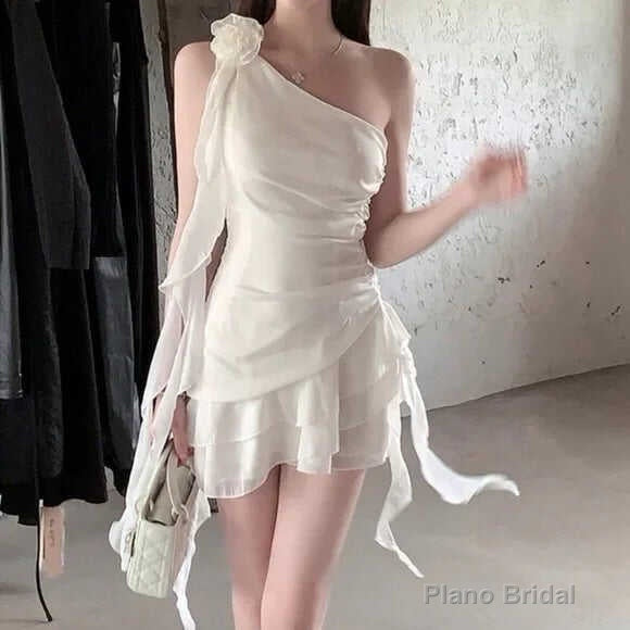 Dress Short Front Long Back Asymmetrical Chiffon Dresses Main image