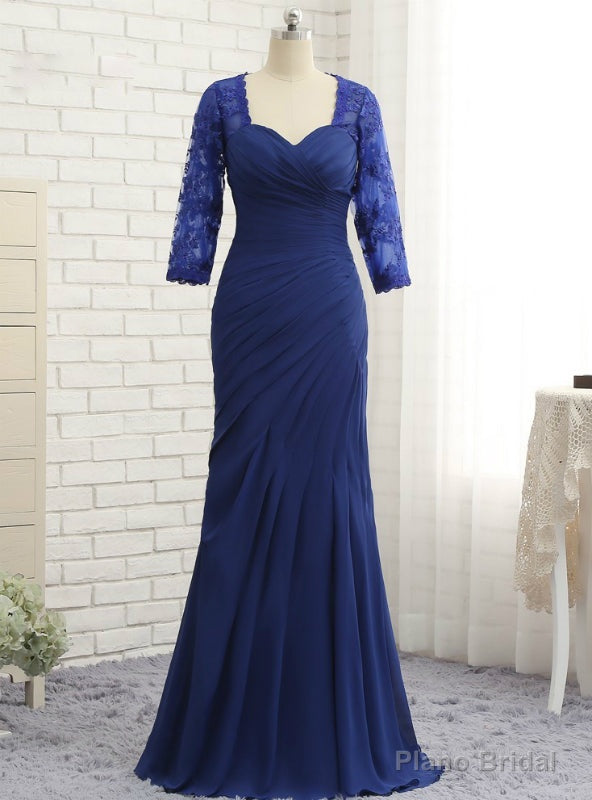 Mermaid 3/4 Sleeves Lace Long Chiffon Mother Of The Bride Dresses Main image