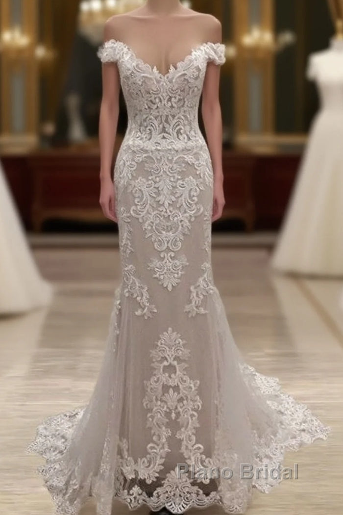 Mermaid Appliques Wedding Dresses Off The Shoulder Main image