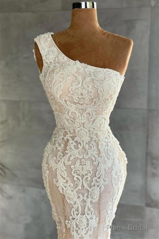 Mermaid Asymmetrical Lace Applique Floor-length Sleeveless Prom Dress Secondary image