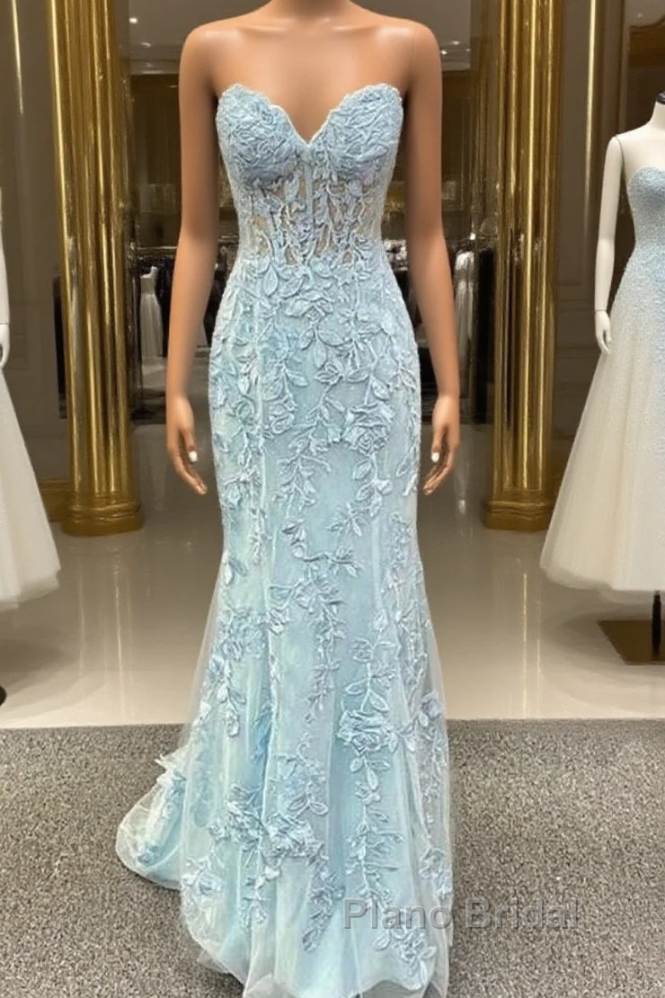 Mermaid Bay Blue Lace Corset Dresses Main image