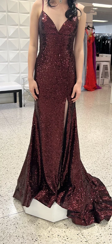 Mermaid Burgundy Sequin Floor Length Formal Prom Dresses 22Th Birthday Outfit