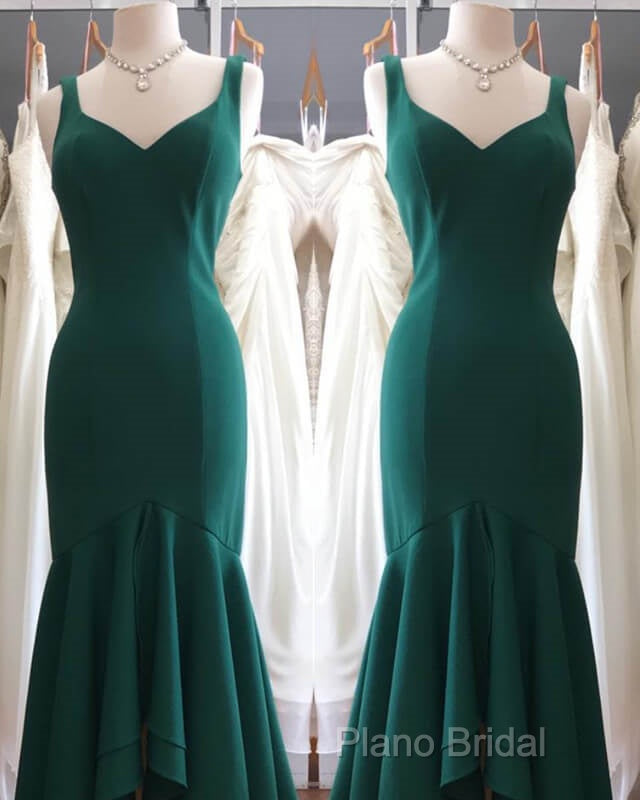 Mermaid Emerald Green Asymmetrical Dresses Secondary image