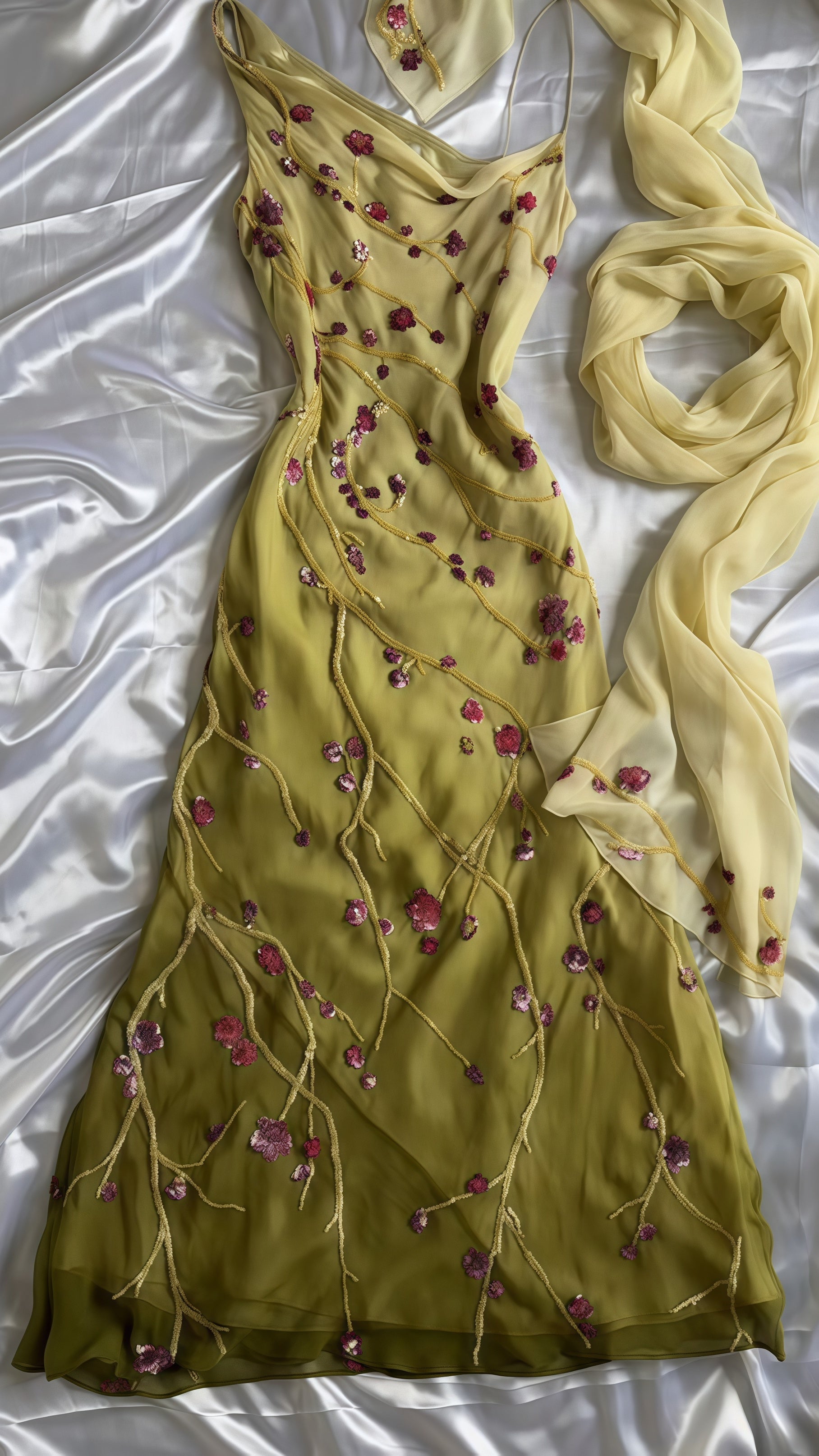 Mermaid Floral Chiffon Formal Evening Formal Prom Dresses Main image