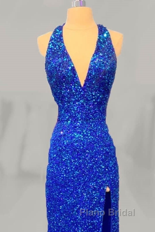 Mermaid Halter Sequin Split Dresses Secondary image