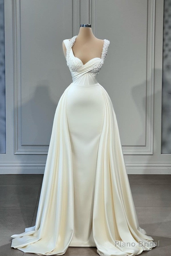 Mermaid Halter Sweetheart Beaded Floor-length Sleeveless With Side Train Prom Dress Main image