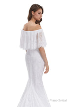 Mermaid Lace Off the Shoulder Wedding Dresses With Train