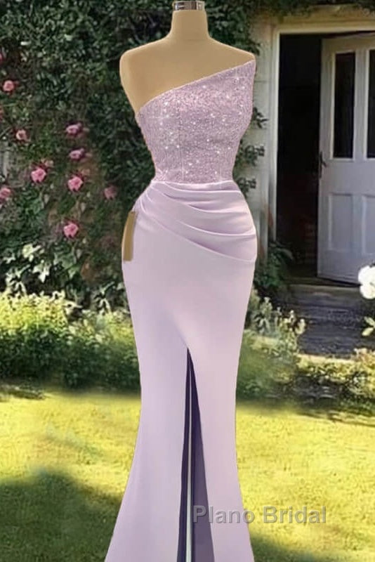 Mermaid Lilac Split Strapless Dresses