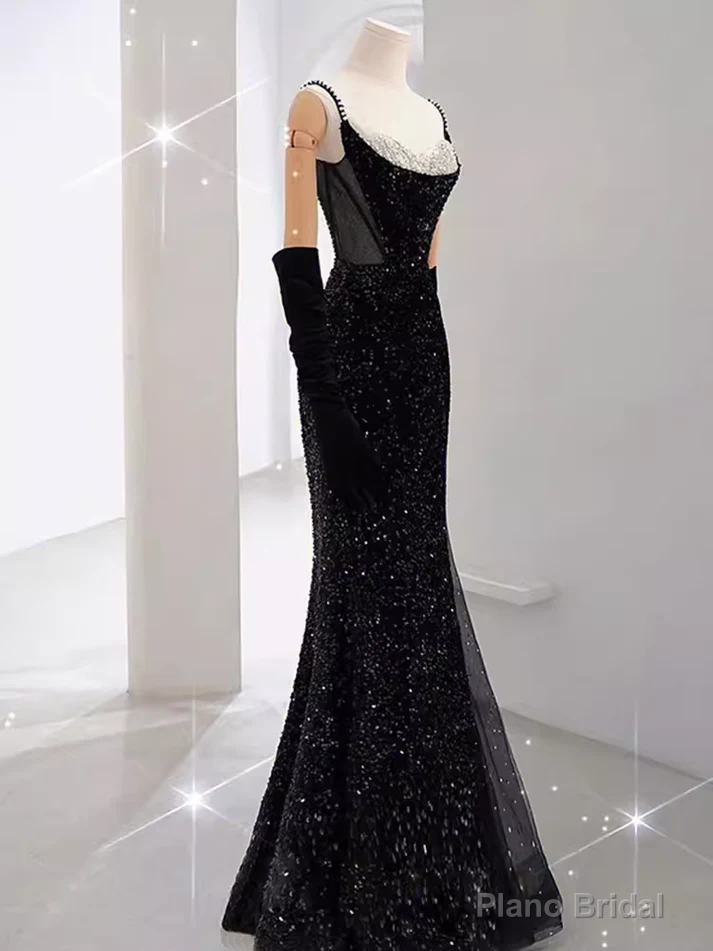 Mermaid Long Prom Dress New Arrival Sexy Black Slit Evening Dress