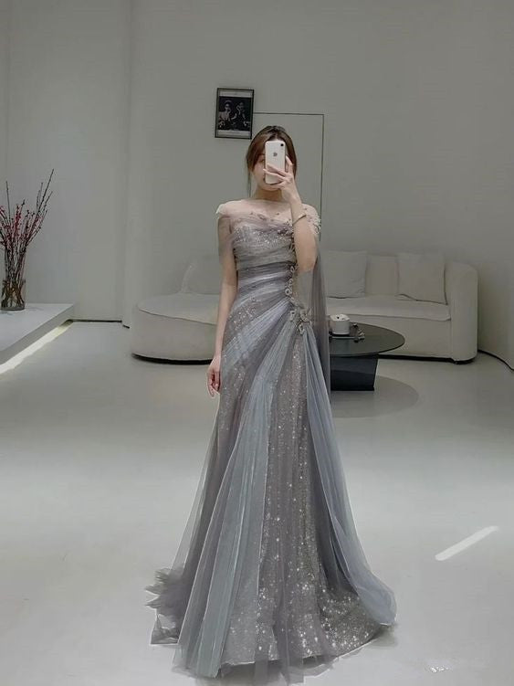 Mermaid Long Formal Prom Dresses Tulle Formal Evening Dresses Main image