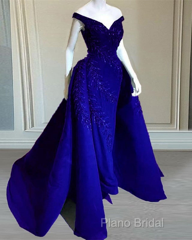 Mermaid Off The Shoulder Dresses Lace Embroidery With Train Secondary image
