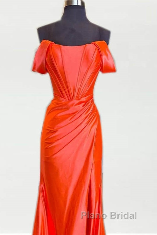 Mermaid Orange Off The Shoulder Dresses Secondary image