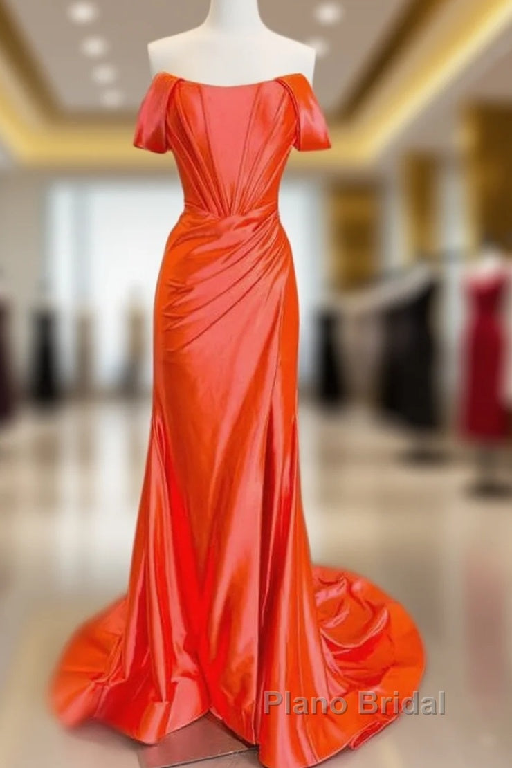 Mermaid Orange Off The Shoulder Dresses Main image