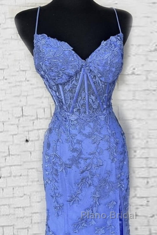 Mermaid Periwinkle Lace Overlay Dresses Secondary image