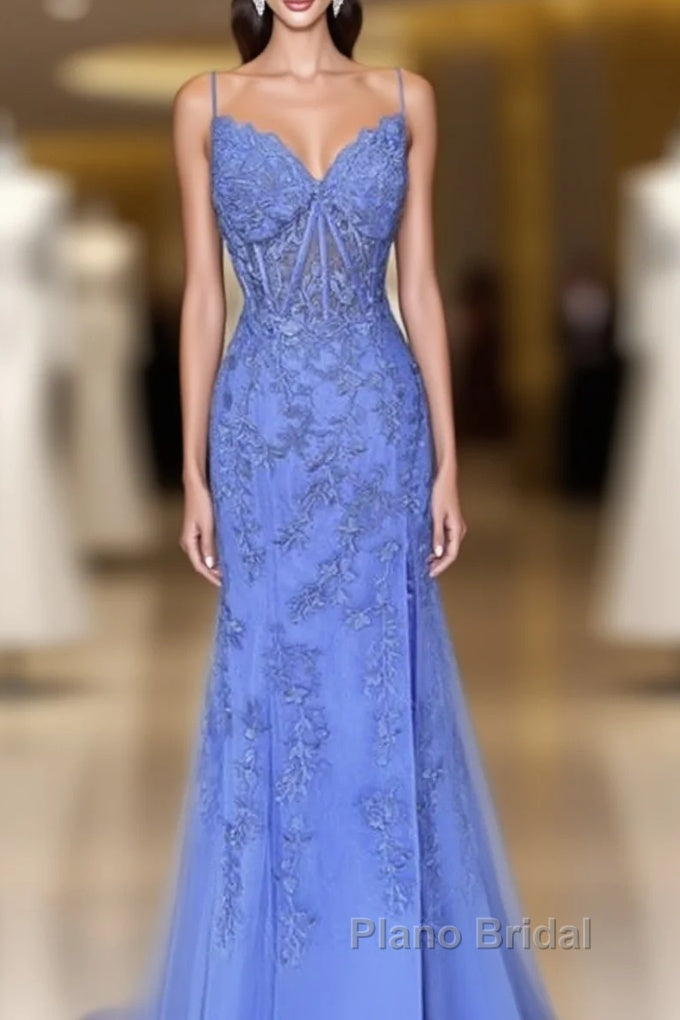 Mermaid Periwinkle Lace Overlay Dresses Main image