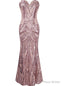 Mermaid Pink Sweetheart Sequins Prom Dress