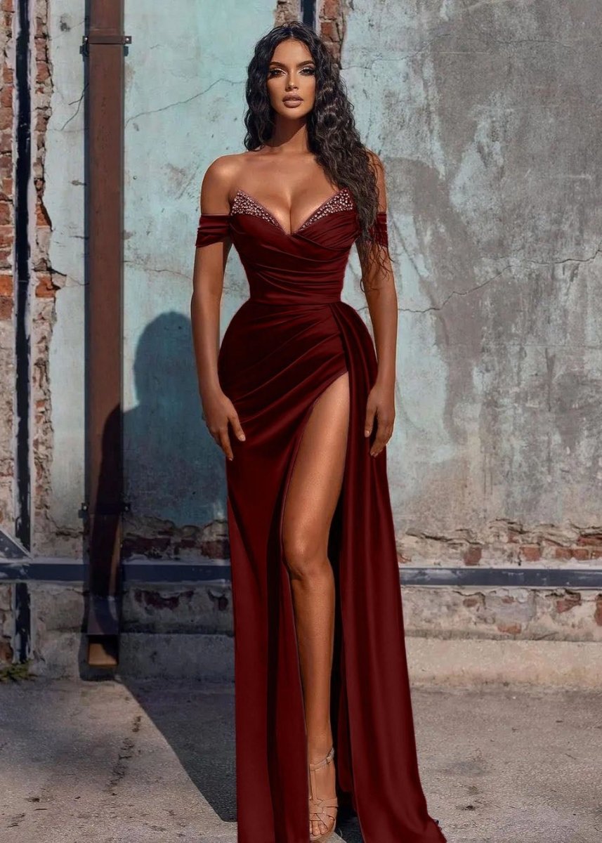 Mermaid Prom Dress Satin Long Fromal Dress with Split Secondary image