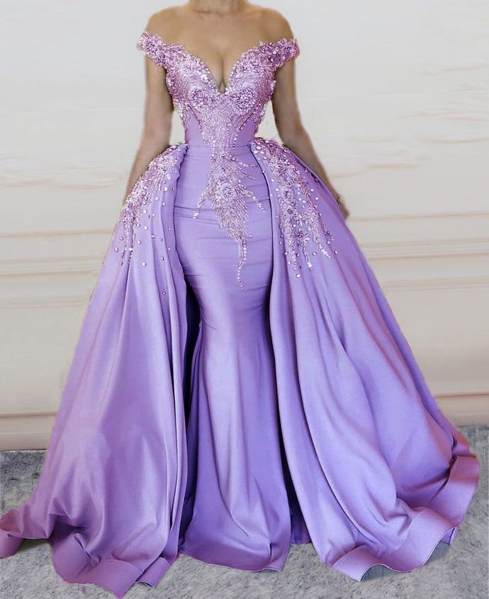 Mermaid Formal Prom Dresses Long V Neck Formal Evening Gown Beaded