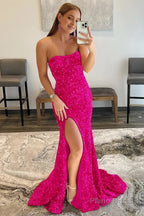 Mermaid Royal Blue Sequin Prom Dress