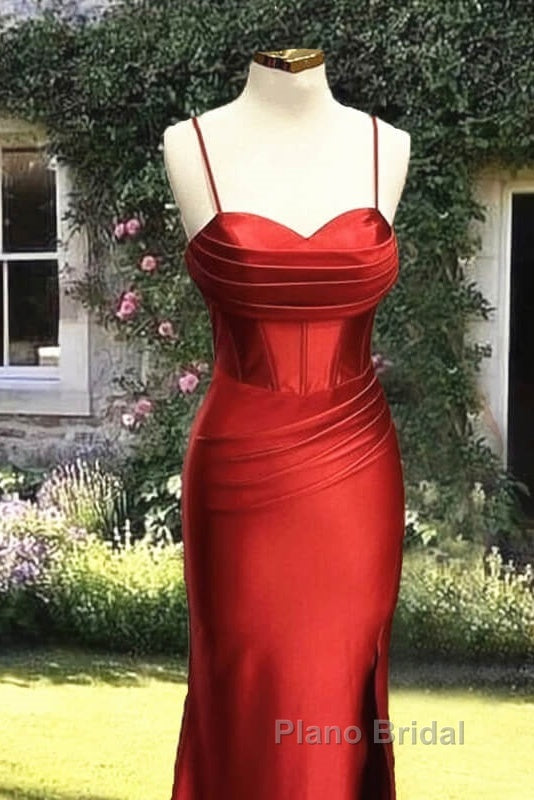 Mermaid Rust Orange Satin Dresses Secondary image