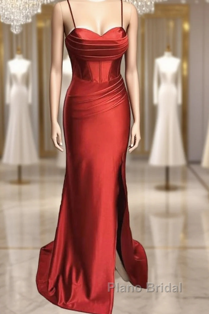 Mermaid Rust Orange Satin Dresses Main image