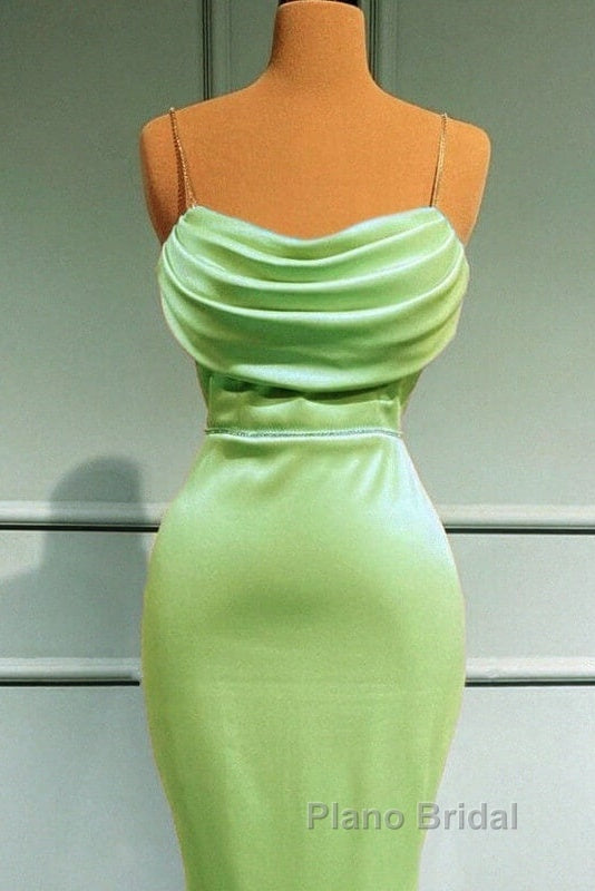 Mermaid Sage Green Spandex Dresses Cowl Neck