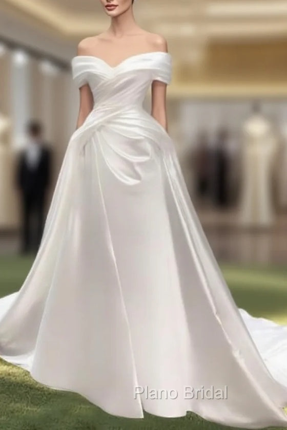 Mermaid Satin Off The Shoulder Wedding Dresses Main image