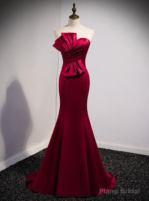 Mermaid Satin Sweetheart Pleats Prom Dress Main image