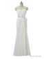 Mermaid Scoop Chiffon Pearls Bow See Through Long Evening Dresses