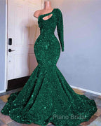 Mermaid Sequin One Shoulder Formal Prom Dresses